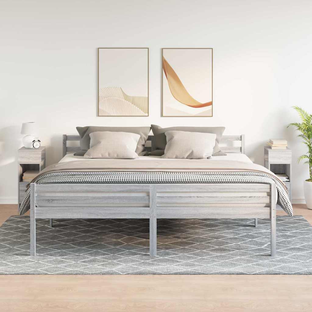Mesas de cabeceira 2 pcs com gaveta 25x31x66 cm cinzento sonoma