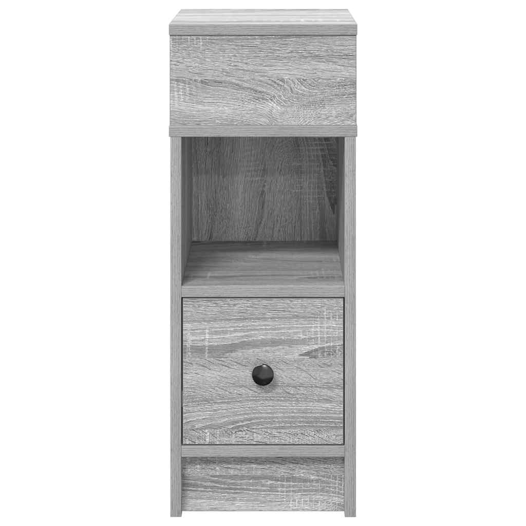 Mesas de cabeceira 2 pcs com gaveta 25x31x66 cm cinzento sonoma