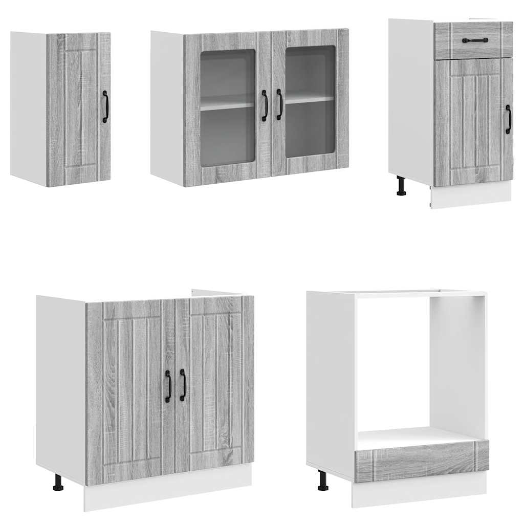 8 Peças armário de cozinha conjunto kalmar cinza sonoma