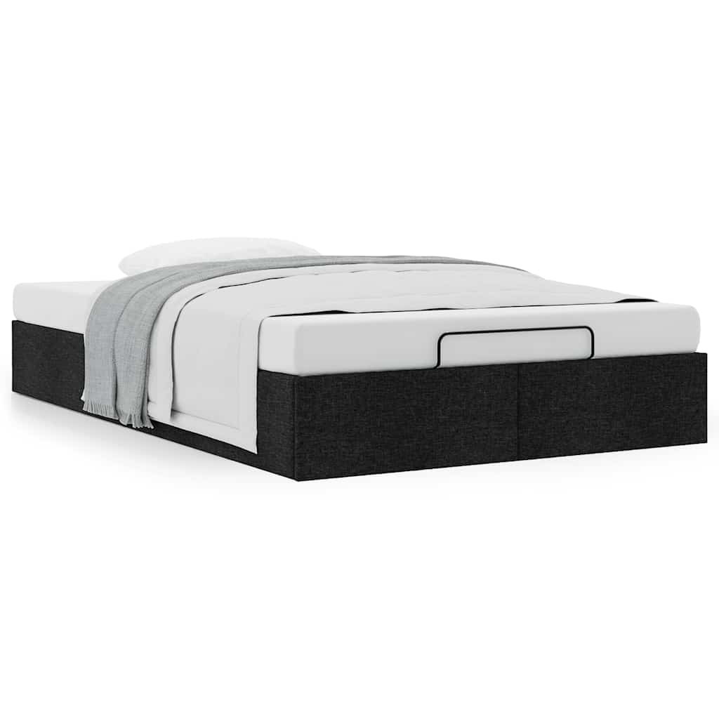 Estrutura de cama otomana sem colchão 120x200 cm tecido preto