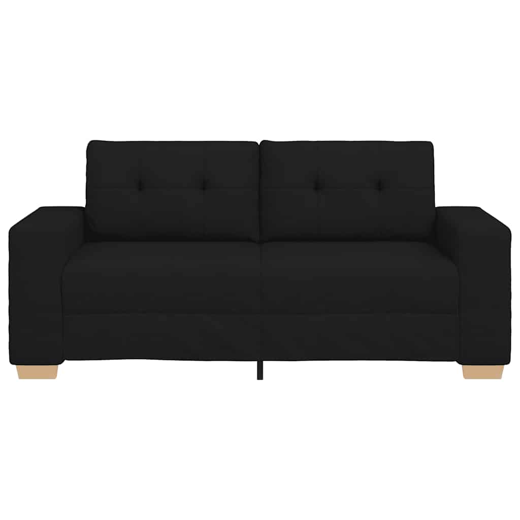 Sofá de dois lugares, preto, 180x77x82 cm, em tecido