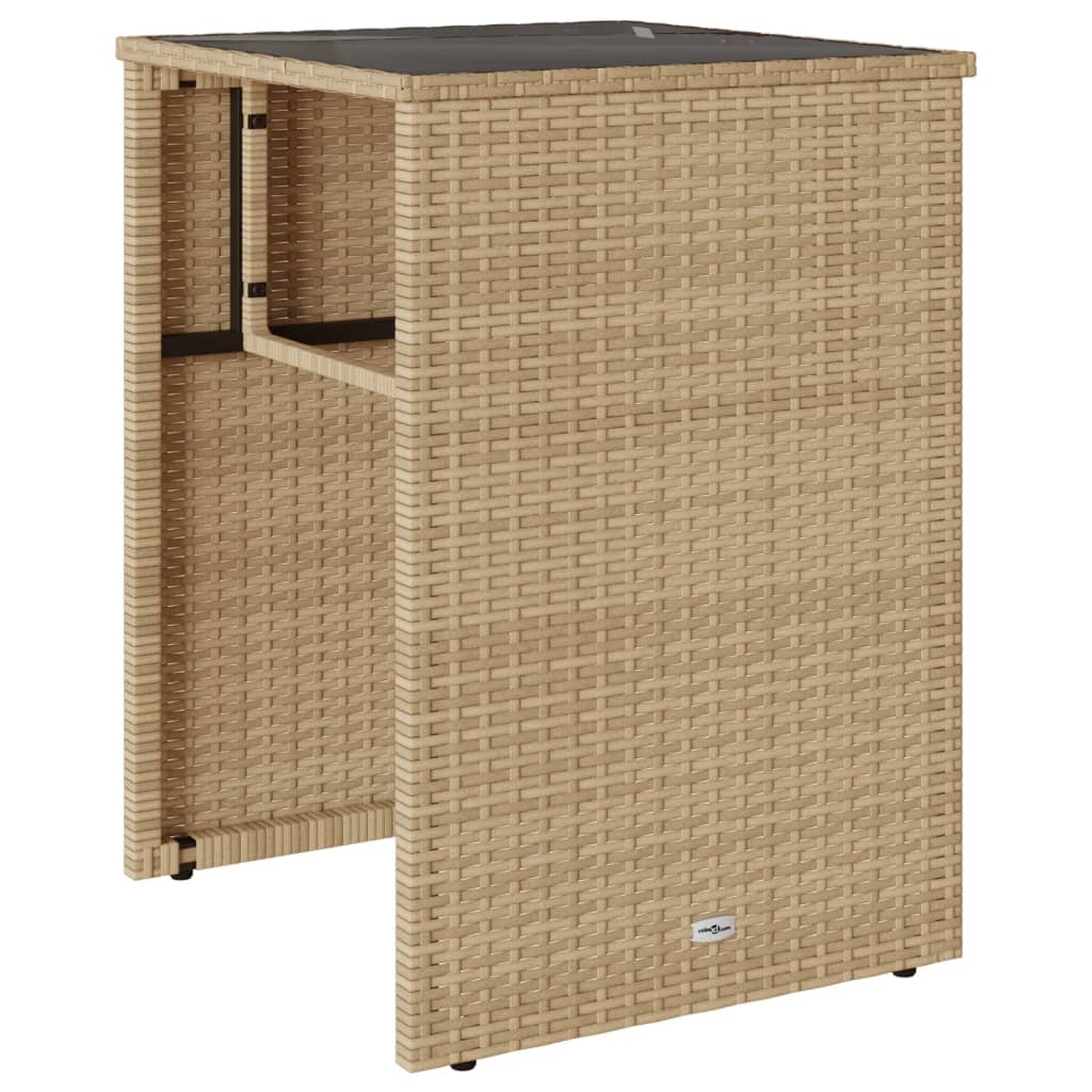 3 Pcs conjunto bistrô com almofadões vime PE bege