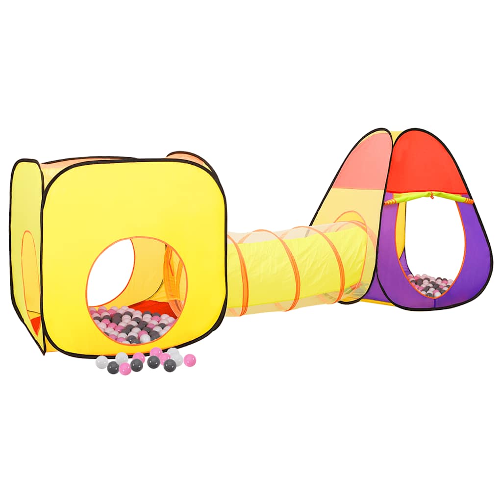 Tenda de brincar infantil com 250 bolas 255x80x100 cm multicor