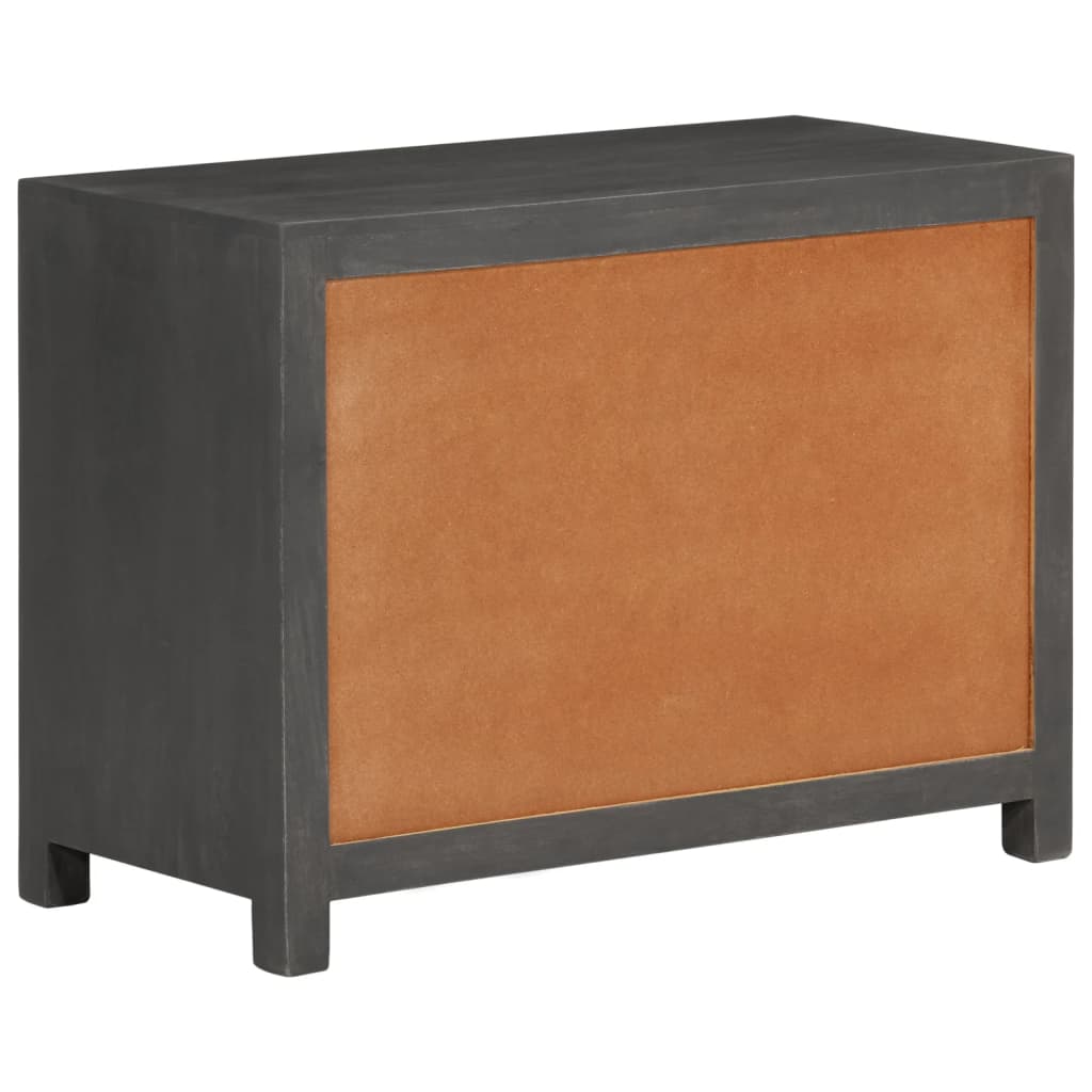 Aparador 75x35x55 cm madeira de mangueira maciça cinza/branco