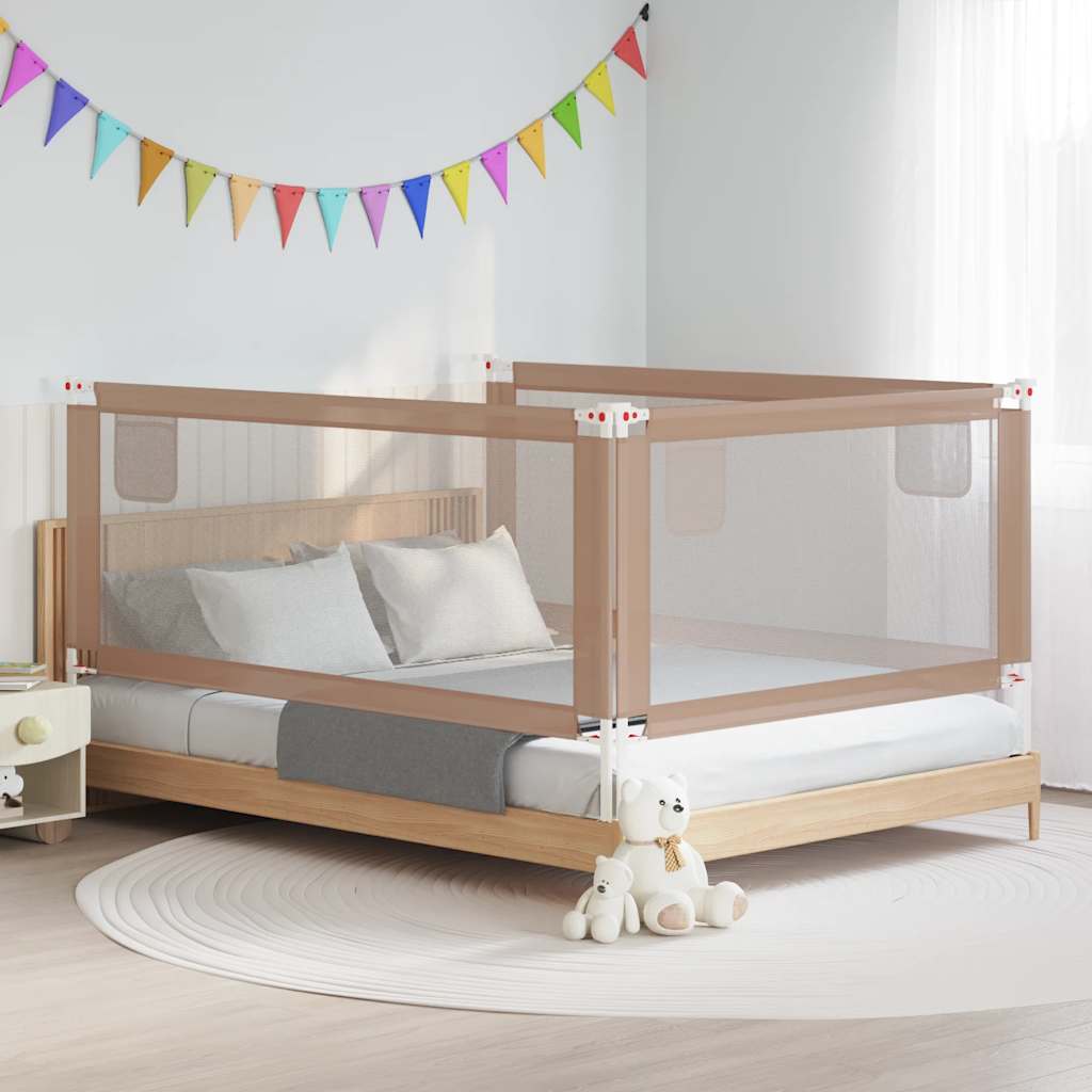 Barra segur. p/ cama infantil tecido 200x25cm cinza-acastanhado