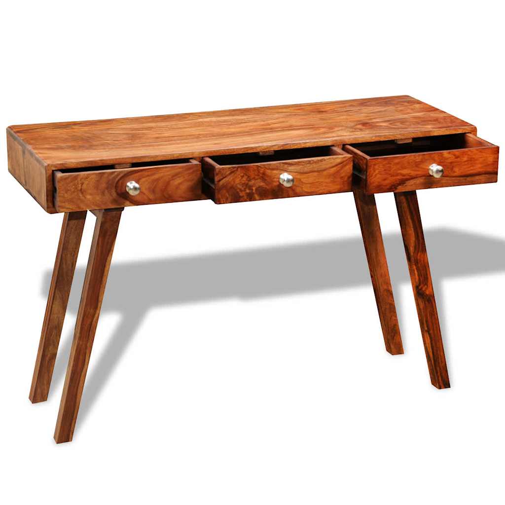 Mesa consola com 3 gavetas 76 cm madeira acácia sólida