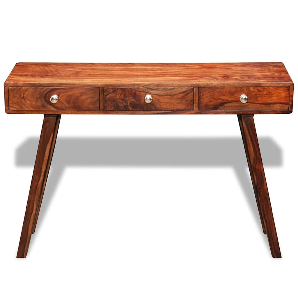 Mesa consola com 3 gavetas 76 cm madeira acácia sólida