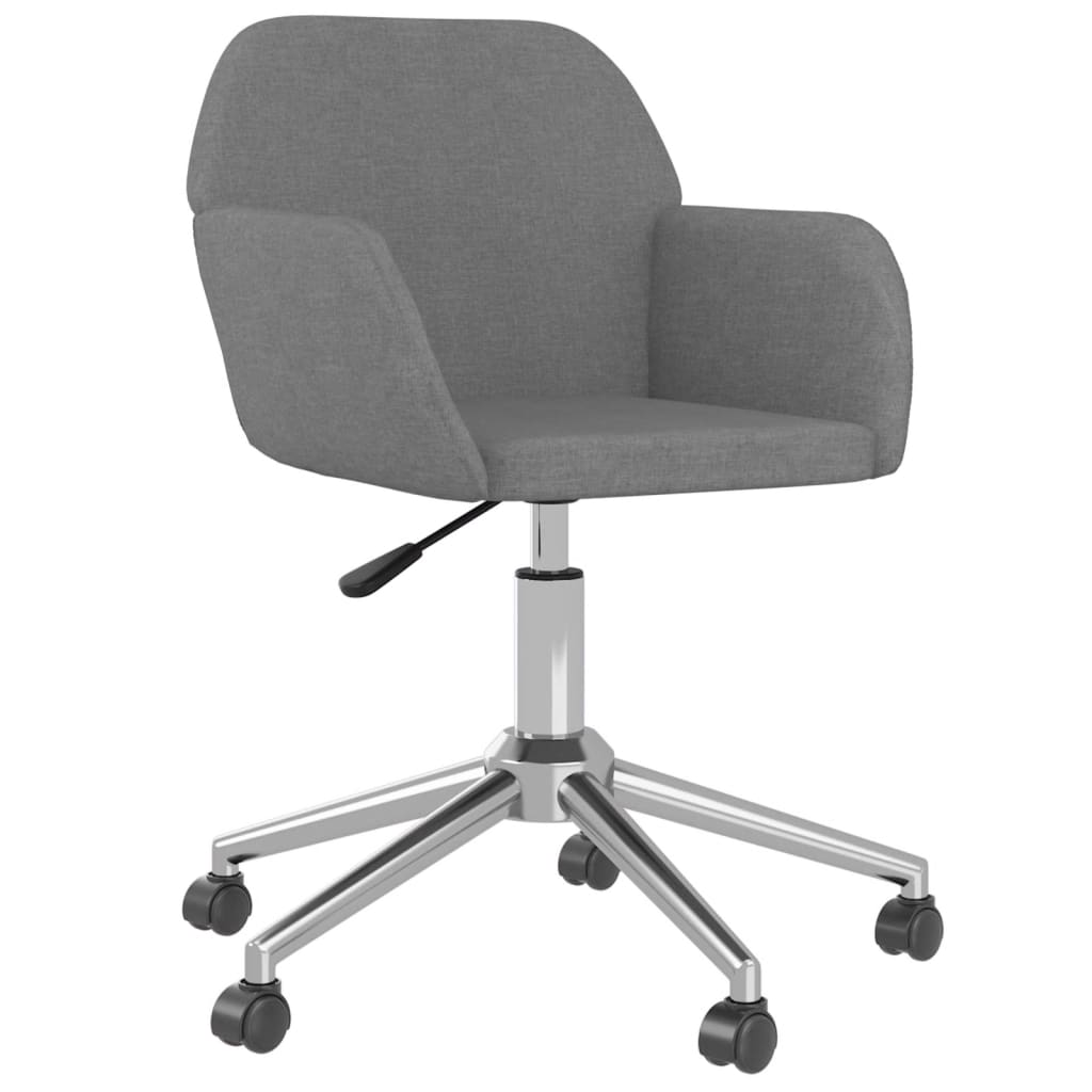 Cadeiras de jantar giratórias 2 pcs tecido cinzento-claro