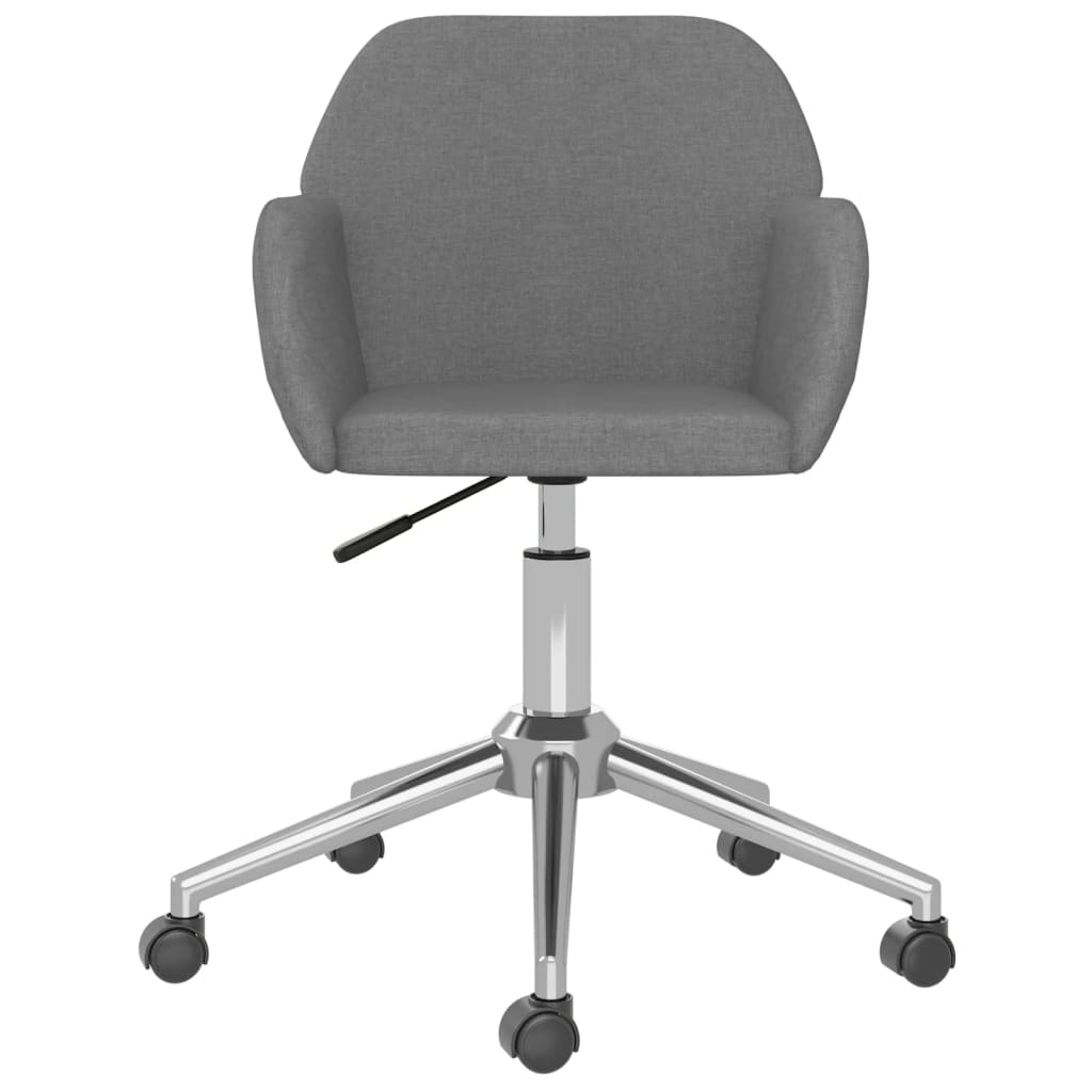 Cadeiras de jantar giratórias 2 pcs tecido cinzento-claro
