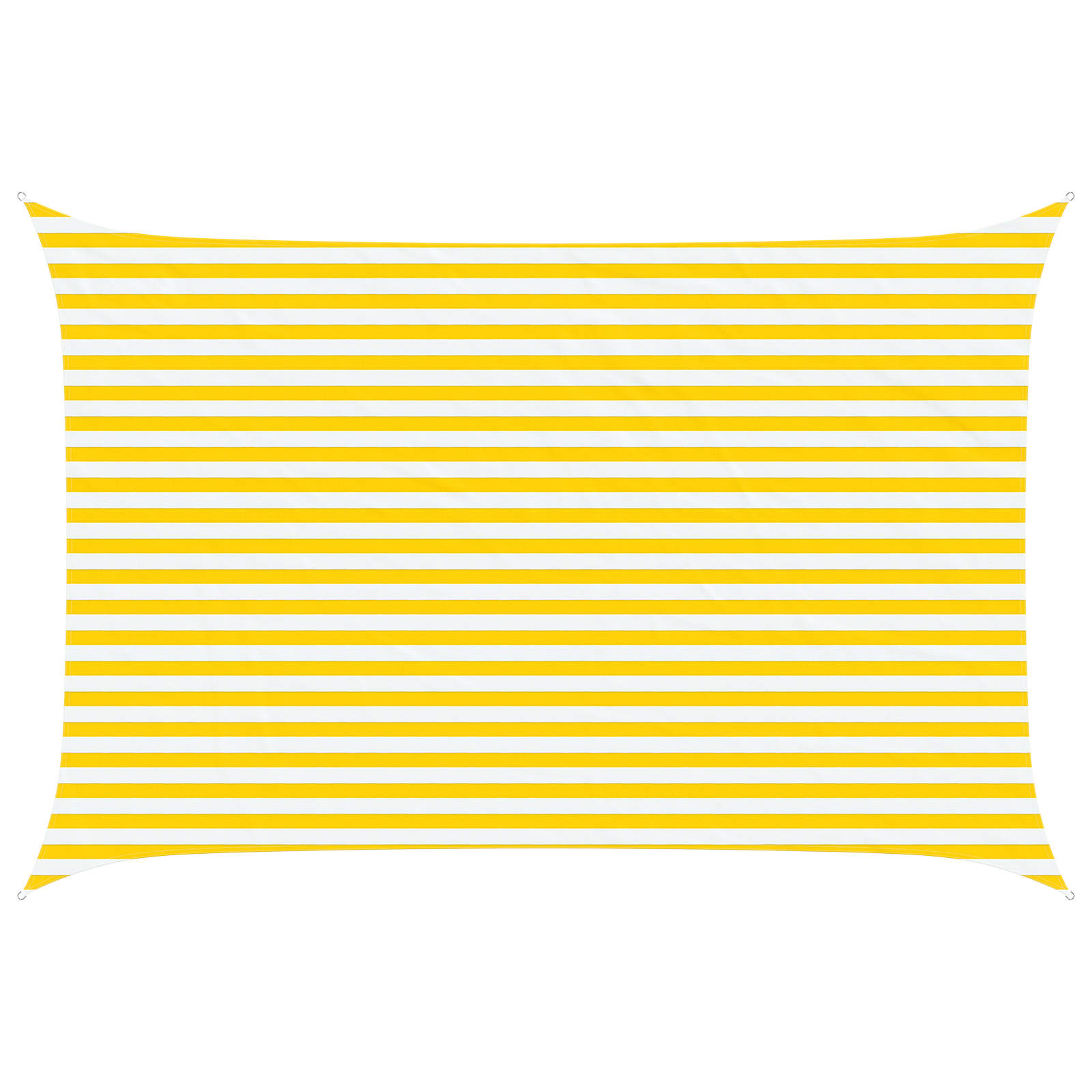 Vela de sombra solar amarelo e branco 4,5 × 3 m