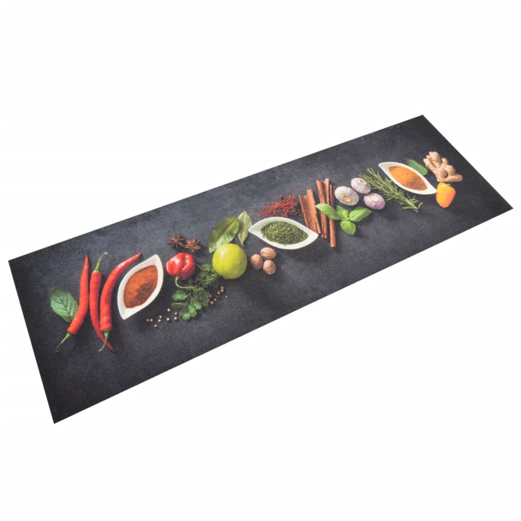 Tapete de cozinha lavável 60x180 cm veludo padrão especiarias