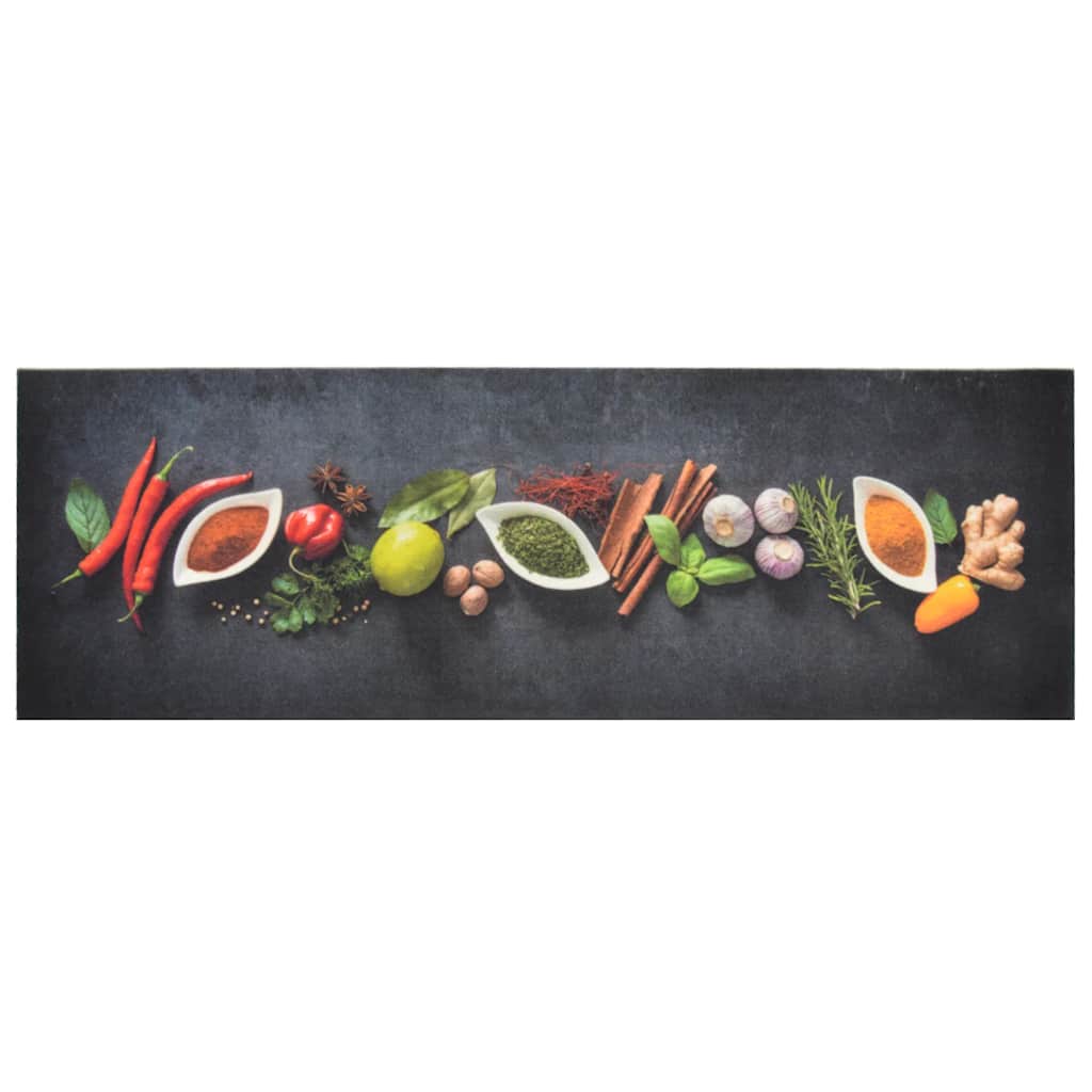 Tapete de cozinha lavável 60x180 cm veludo padrão especiarias