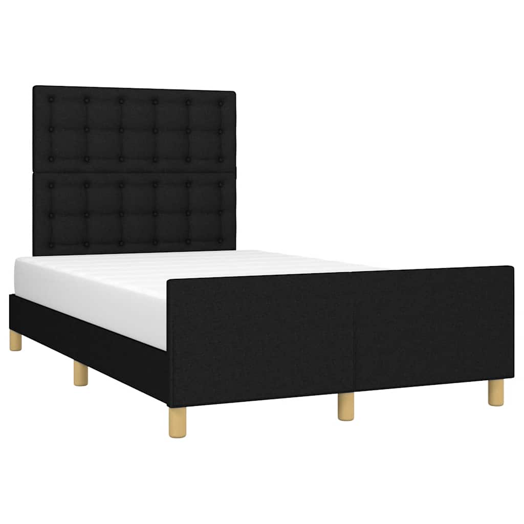 Estrutura de cama sem colchão 120x200 cm tecido preto