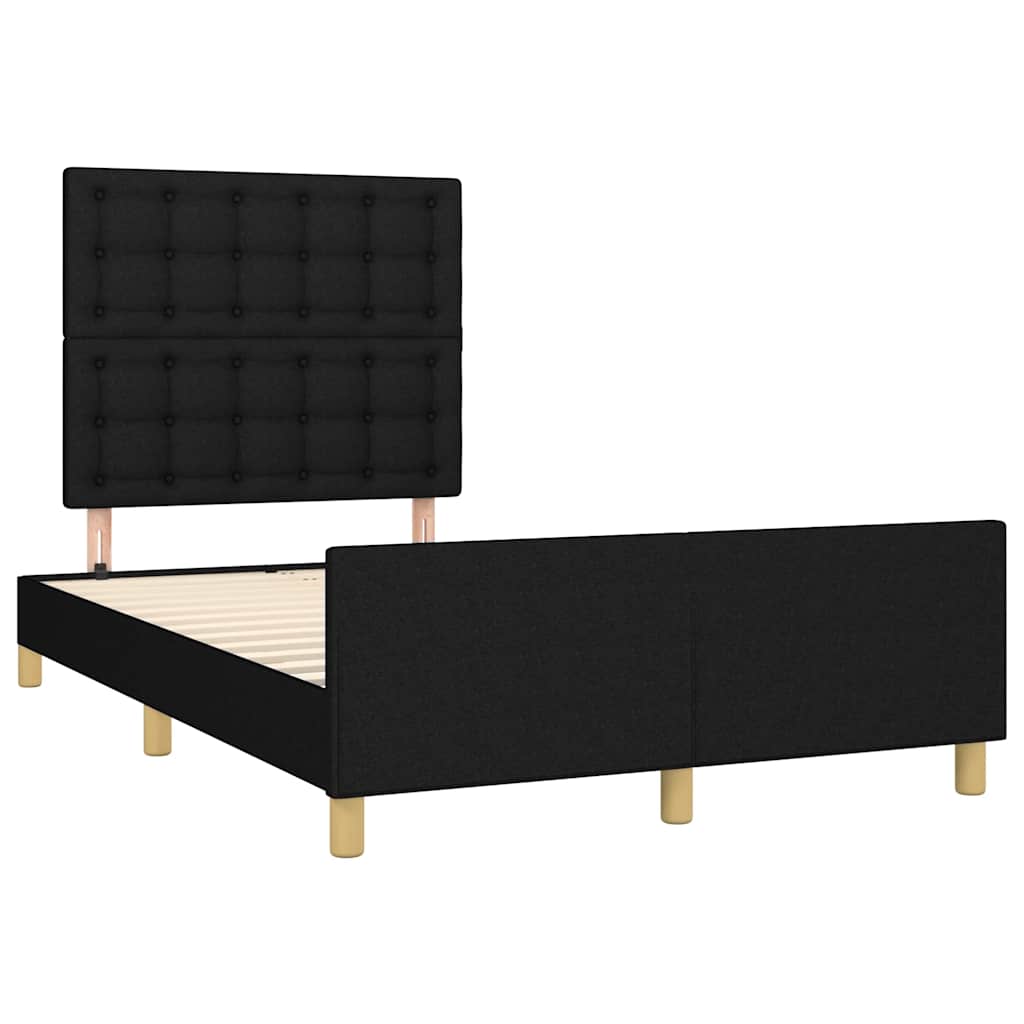 Estrutura de cama sem colchão 120x200 cm tecido preto