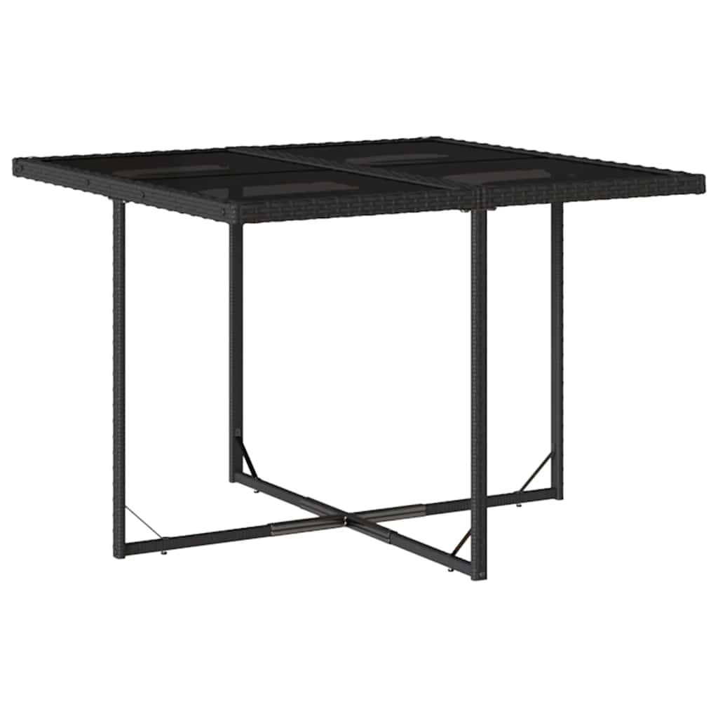 5 Pcs conjunto de jantar p/ jardim c/ almofadões vime PE preto
