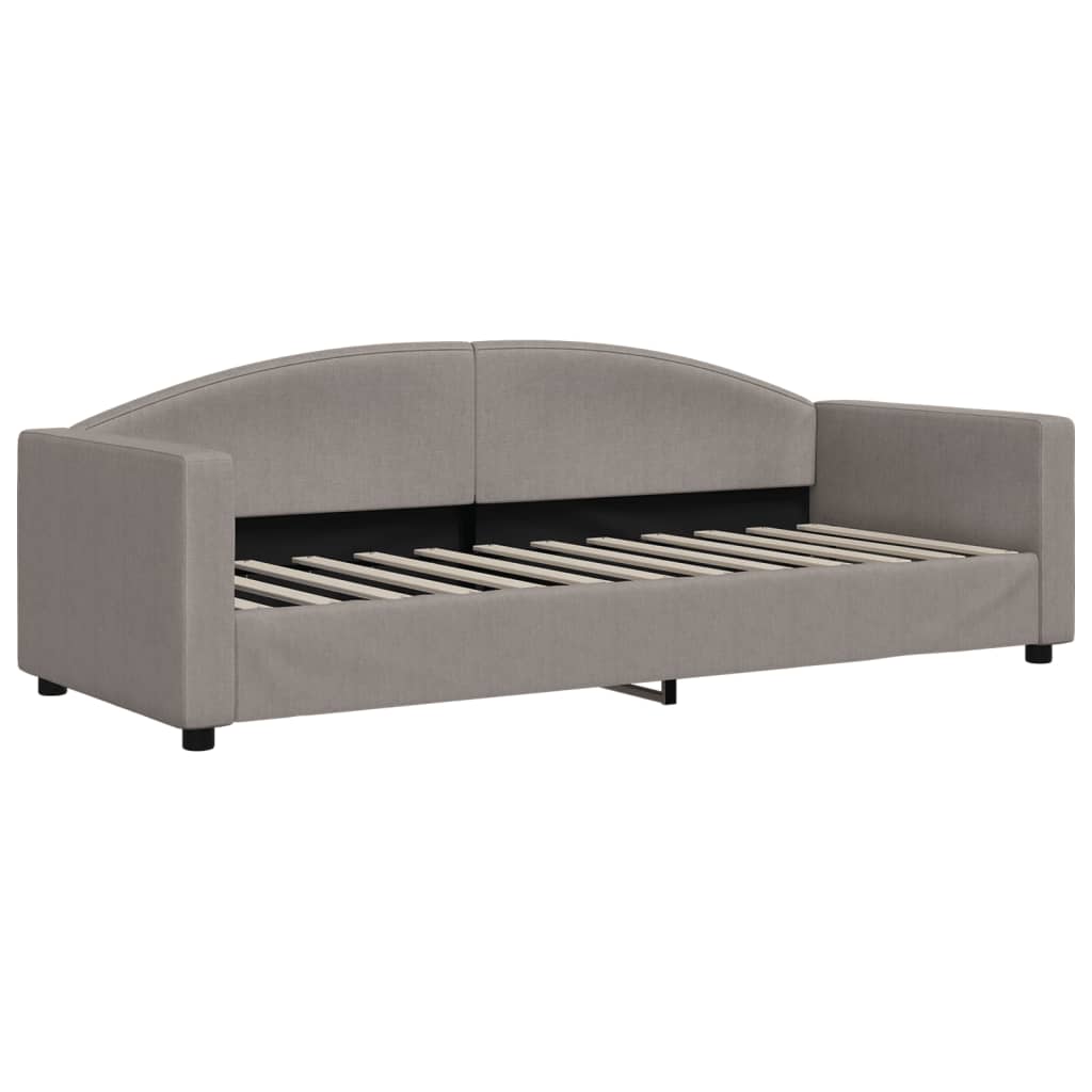 Sofá-cama com colchão 80x200 cm tecido cinzento-acastanhado
