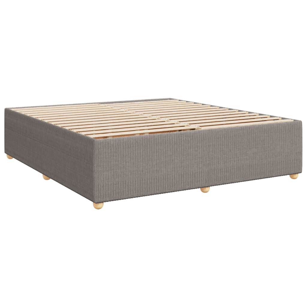 Cama sem colchão 200x200 cm tecido cinzento-acastanhado