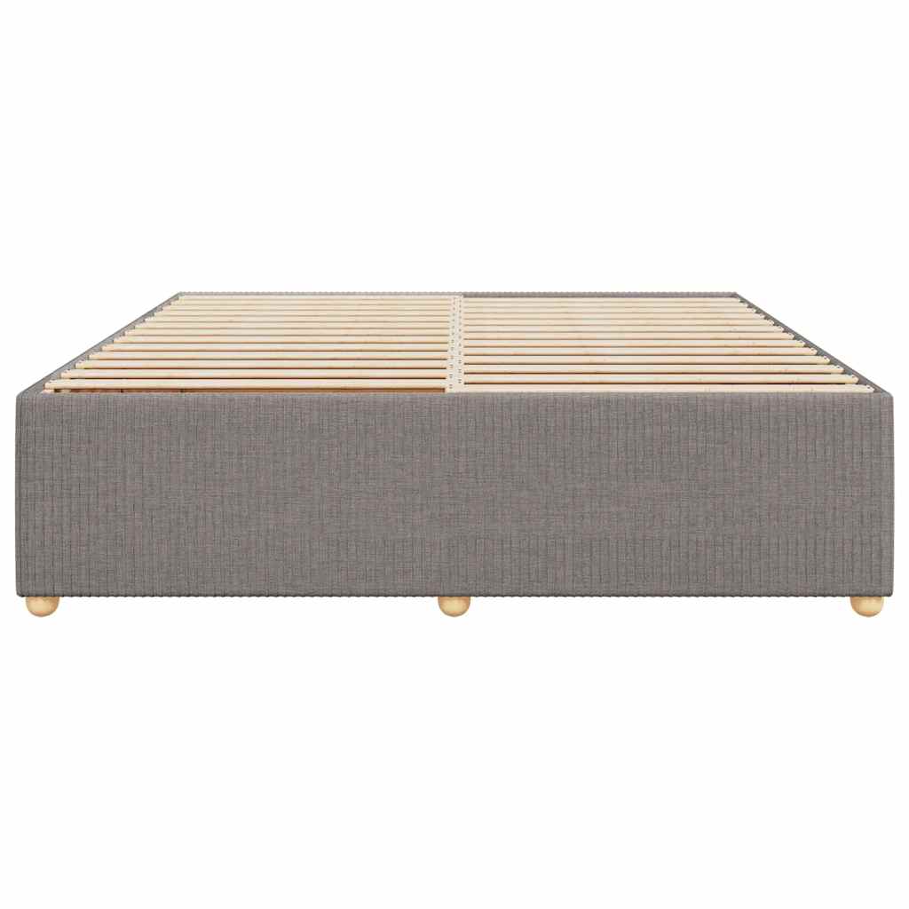 Cama sem colchão 200x200 cm tecido cinzento-acastanhado