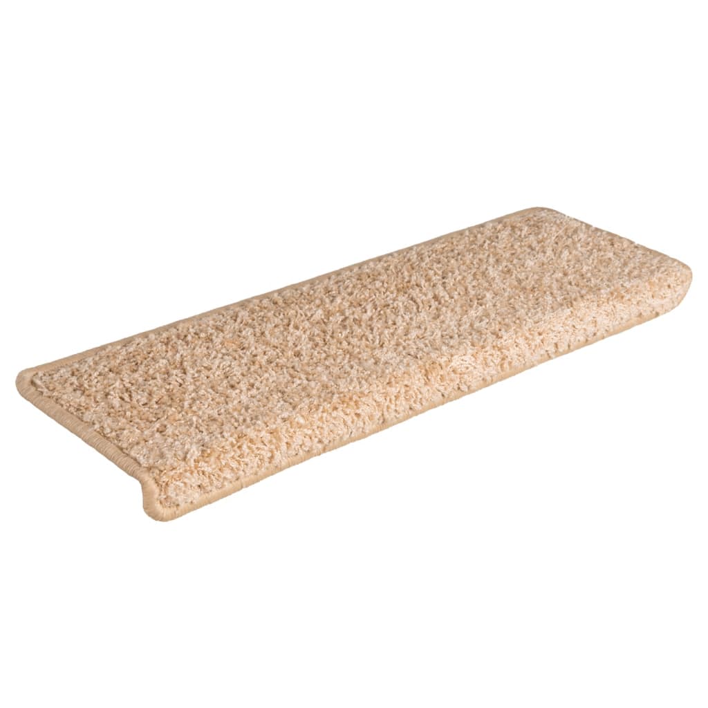 Tapetes de escada 15 peças 65x21x4 cm dourados com borda retangular