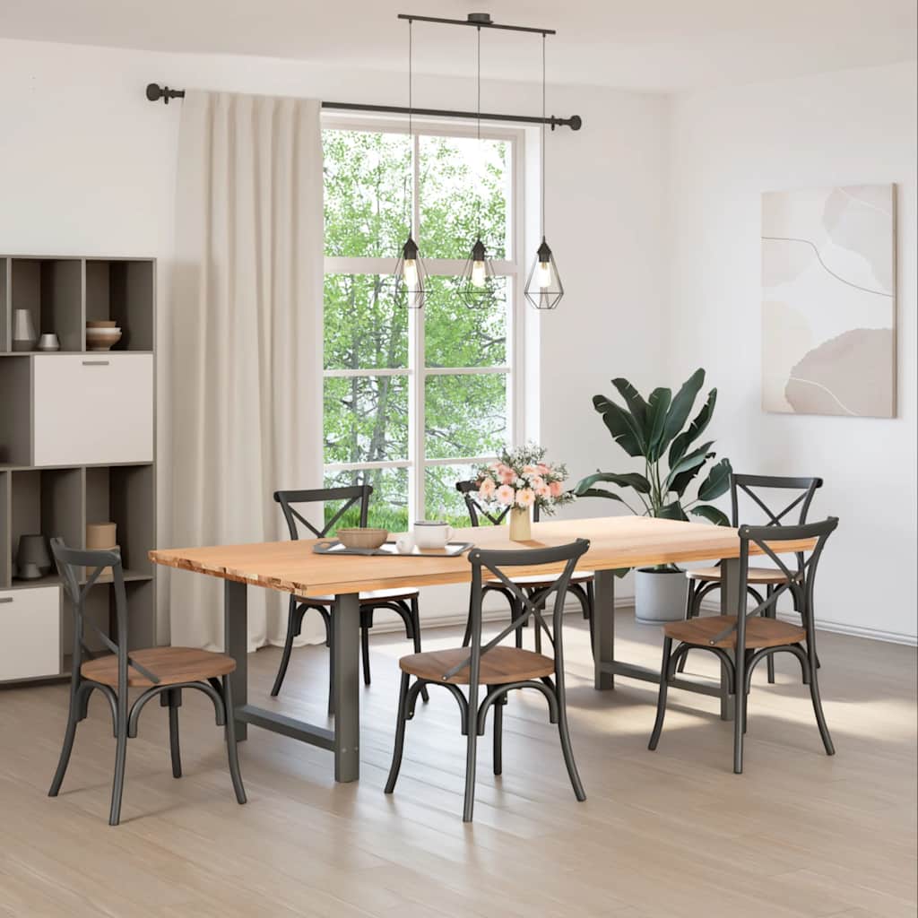 Pés para mesa de jantar antracite 2 peças 90x(72-73) cm aço