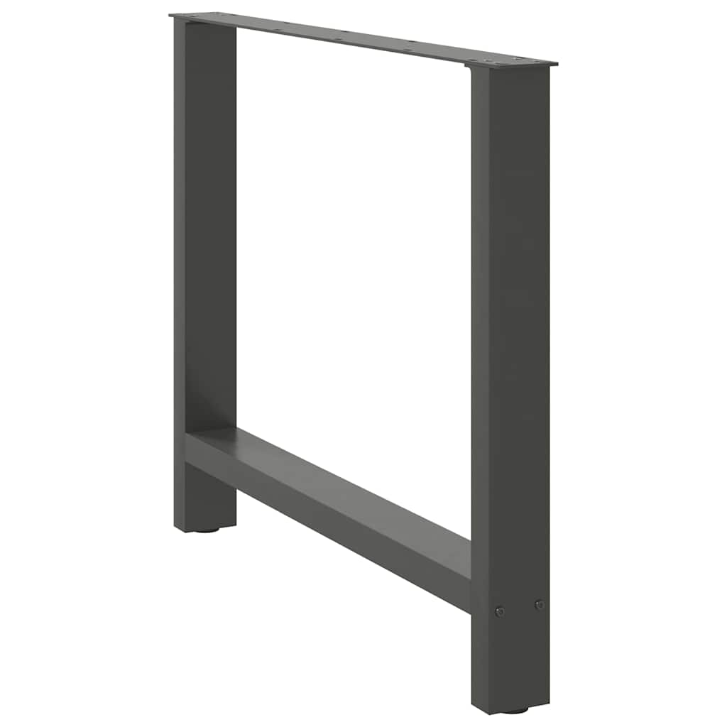 Pés para mesa de jantar antracite 2 peças 90x(72-73) cm aço