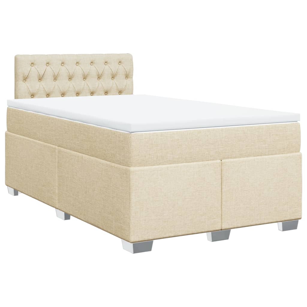 Cama com molas/colchão 120x200 cm tecido cor creme