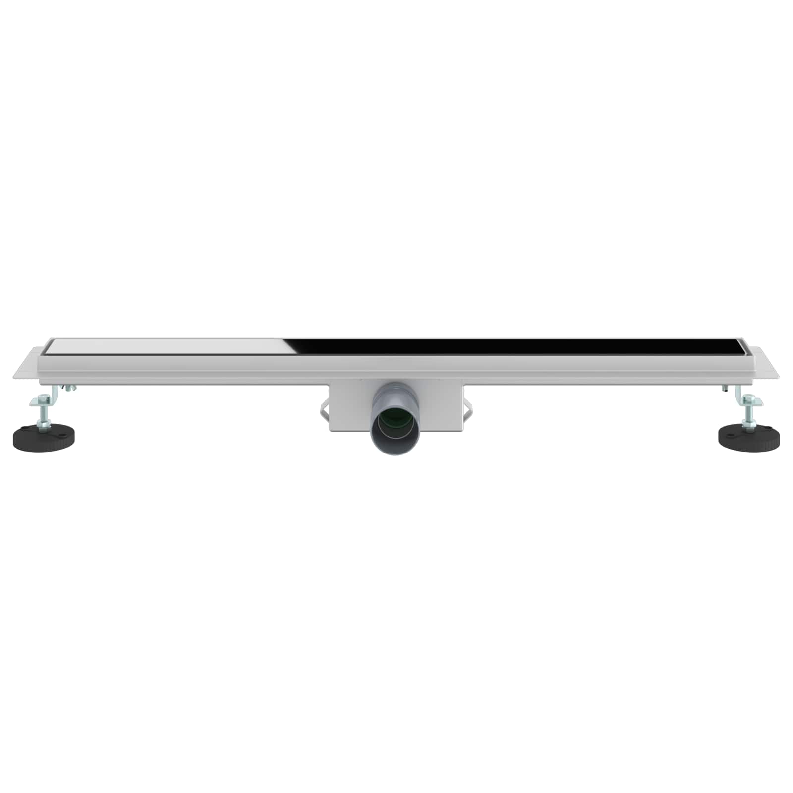 Dreno de chuveiro com tampa de vidro preto 70 cm