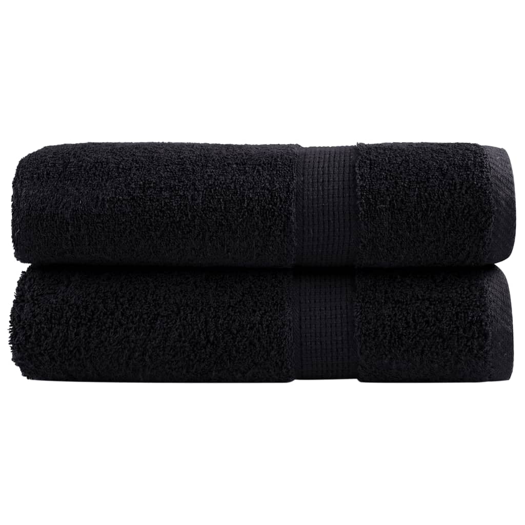 Toalhas de mãos premium solund 2pcs 50x100 cm 600 gsm preto