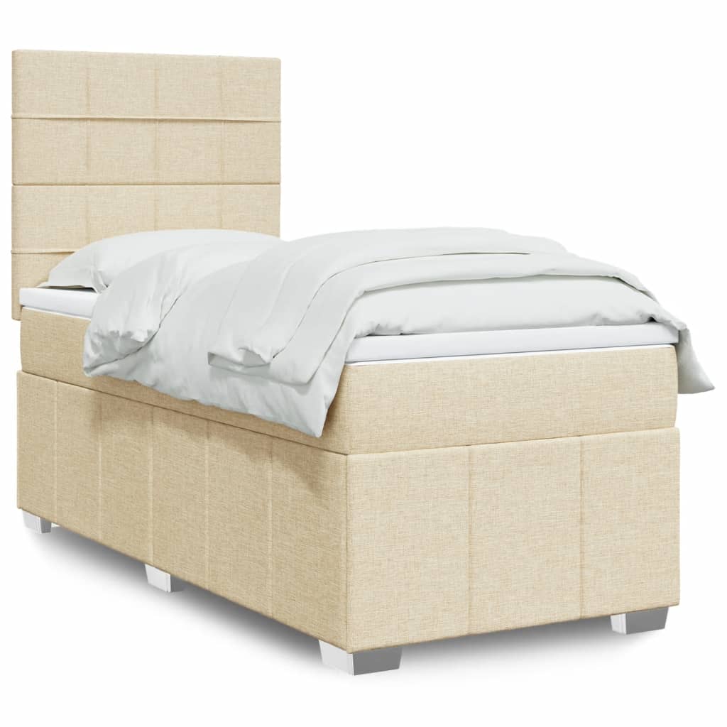 Cama com molas/colchão 80x200 cm tecido cor crème