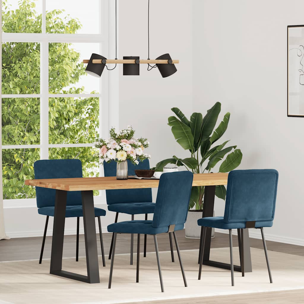 Cadeiras de jantar 4 pcs veludo azul