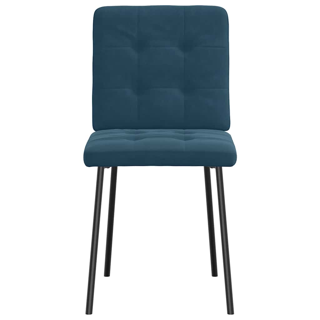 Cadeiras de jantar 4 pcs veludo azul