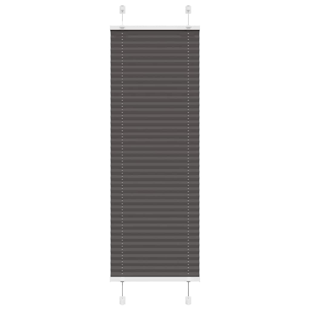 Preto plissada cega 45x100 cm largura tecido 44,4 cm poliéster