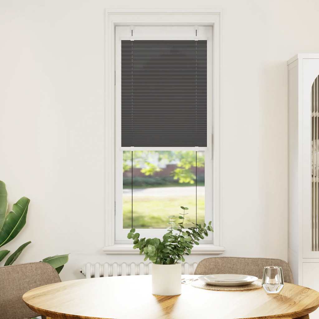 Preto plissada cega 45x100 cm largura tecido 44,4 cm poliéster