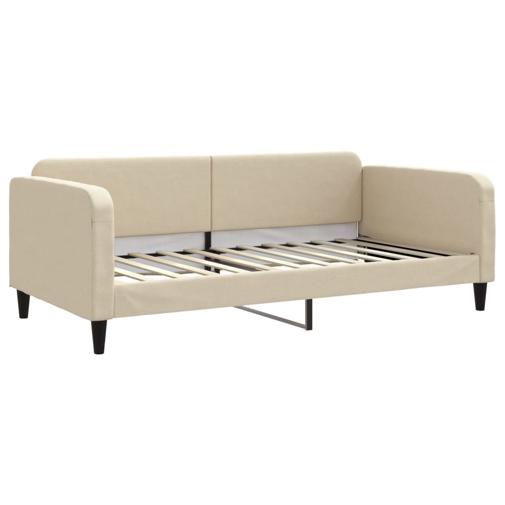 Sofá-cama c/ gavetão e colchões 100x200 cm tecido cor creme