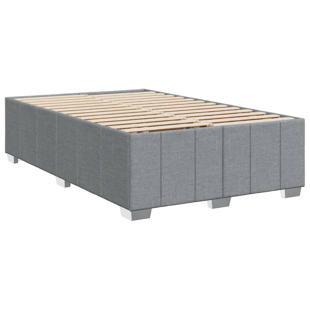 Estrutura de cama sem colchão cinza claro tecido