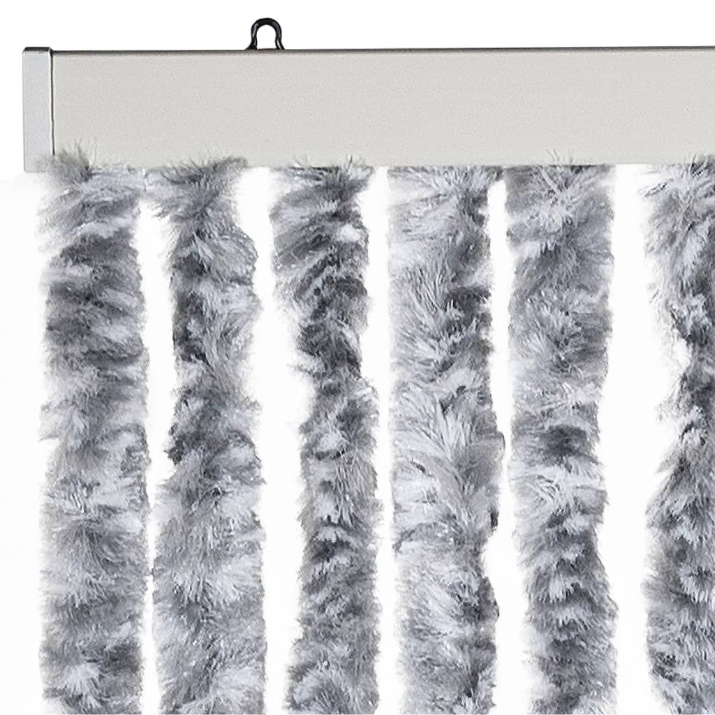 Cortina anti-insetos 100x220 cm chenille branco e cinzento
