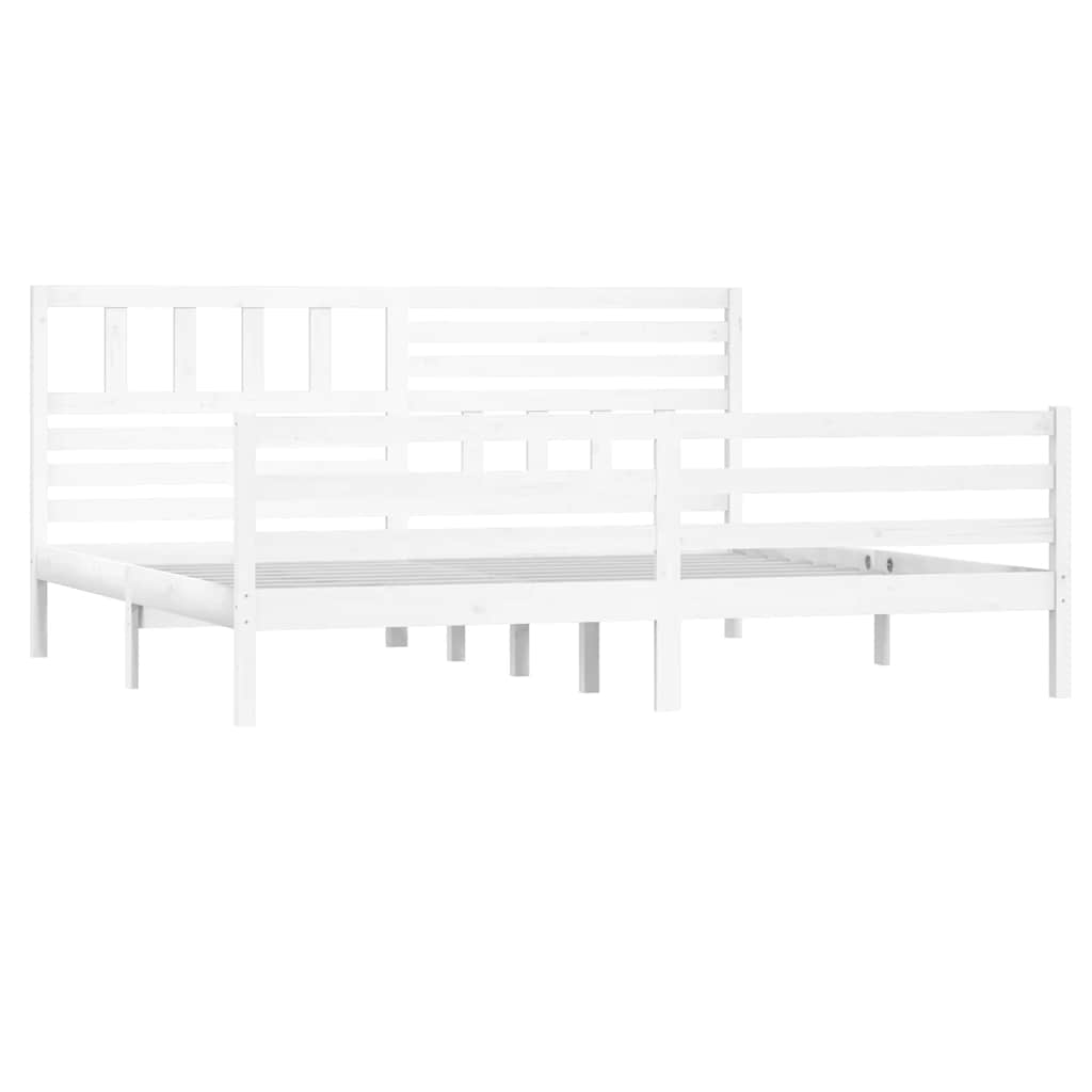 Estrutura de cama 200x200 cm madeira maciça branco