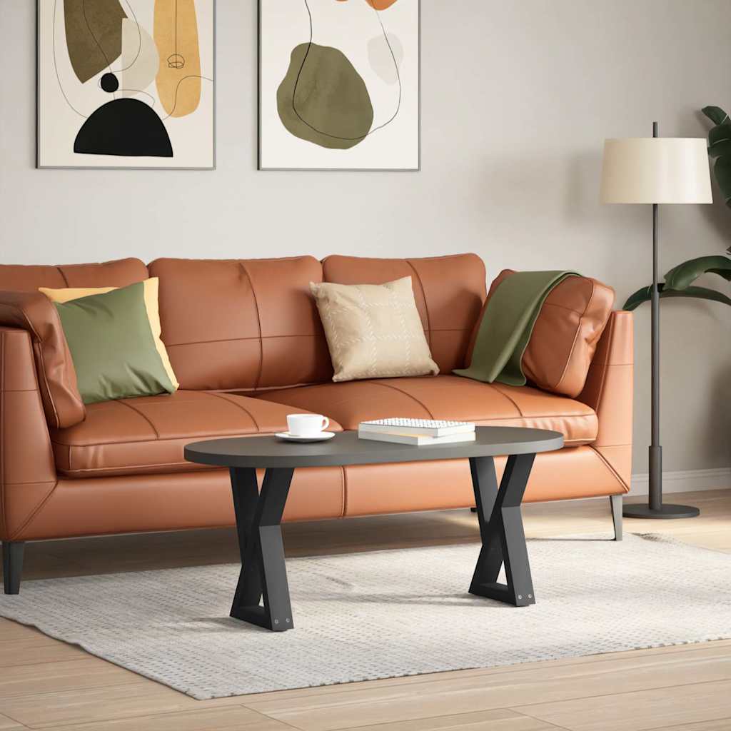 Pés para mesa de centro 2 peças preto 38x(42-43,3) cm aço