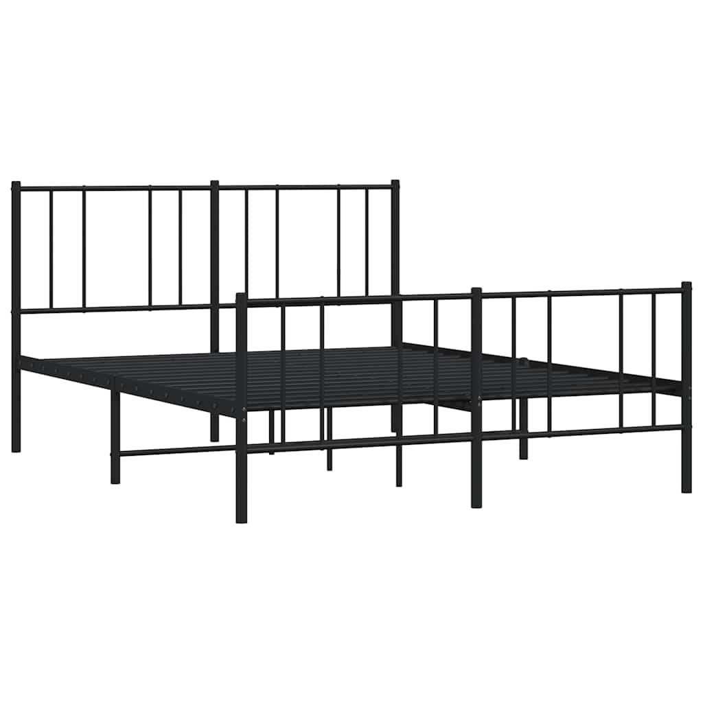 Estrutura de cama sem colchão com pés 160x200 cm preto