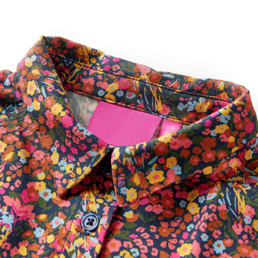 Vestido de manga comprida para criança multicor 128