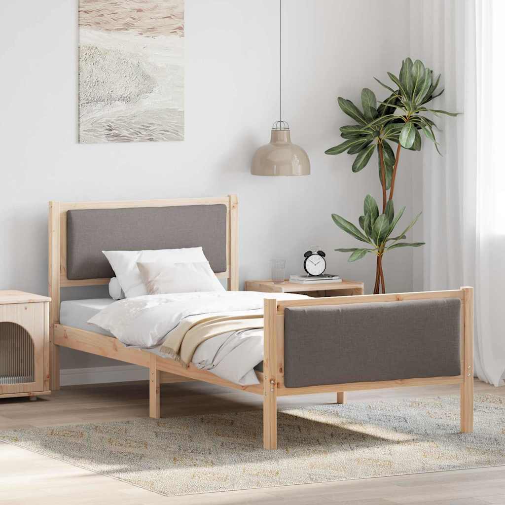 Estrutura da cama cinzento-acastanhado 100 x 200 cm tecido
