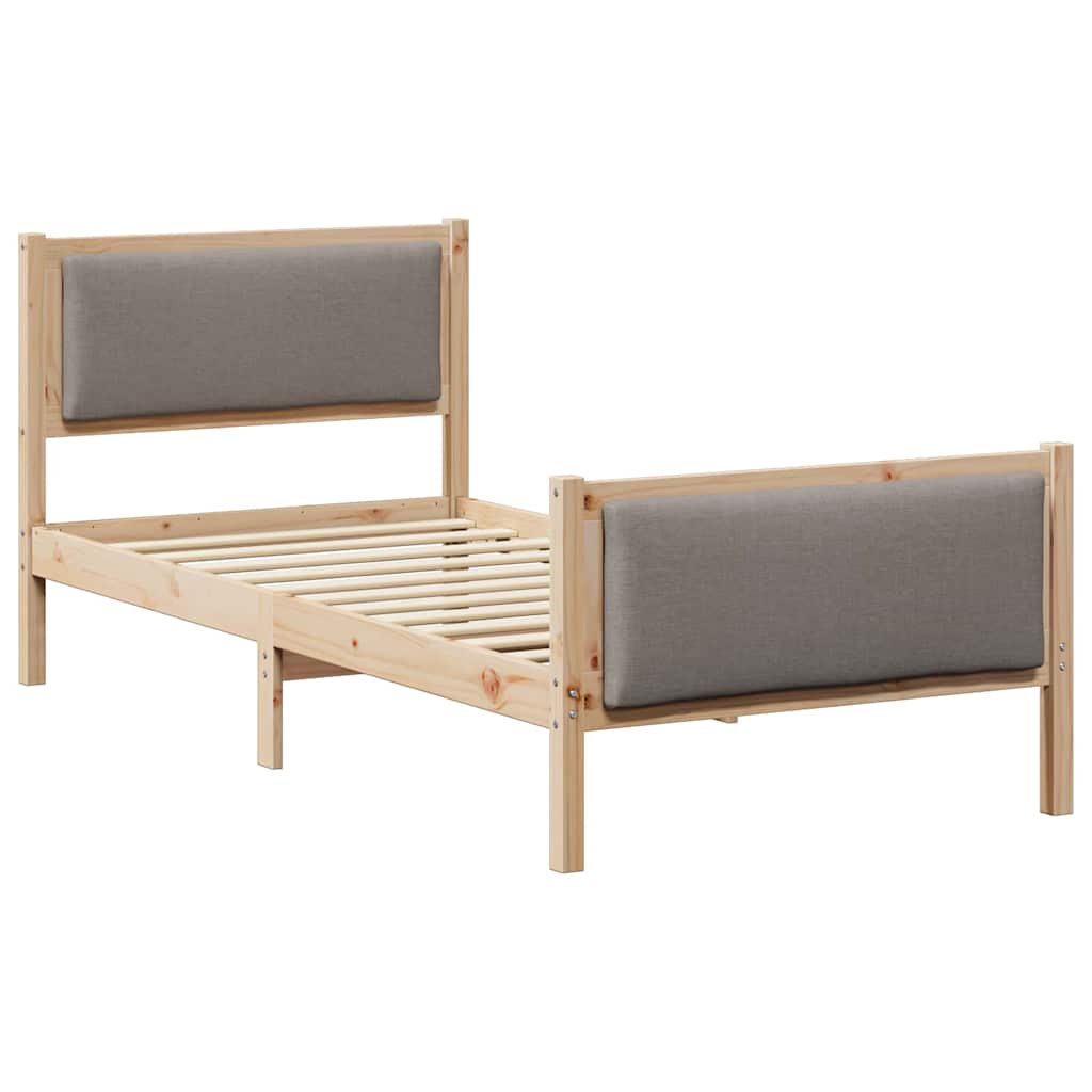 Estrutura da cama cinzento-acastanhado 100 x 200 cm tecido