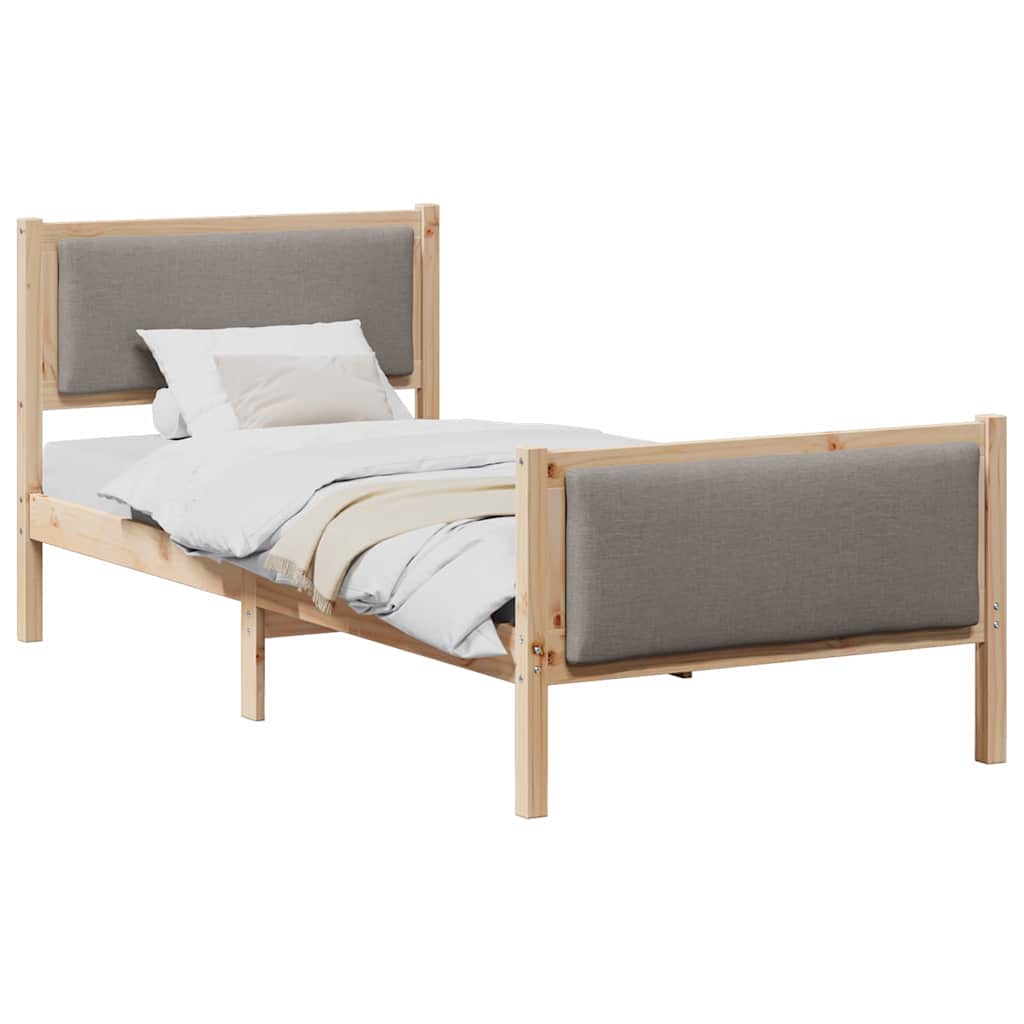 Estrutura da cama cinzento-acastanhado 100 x 200 cm tecido