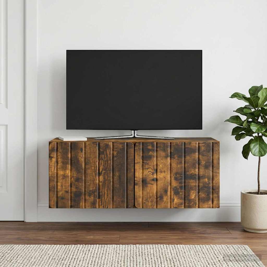 Gabinete de TV de parede 78,5 x 31 x 30 cm carvalho fumado