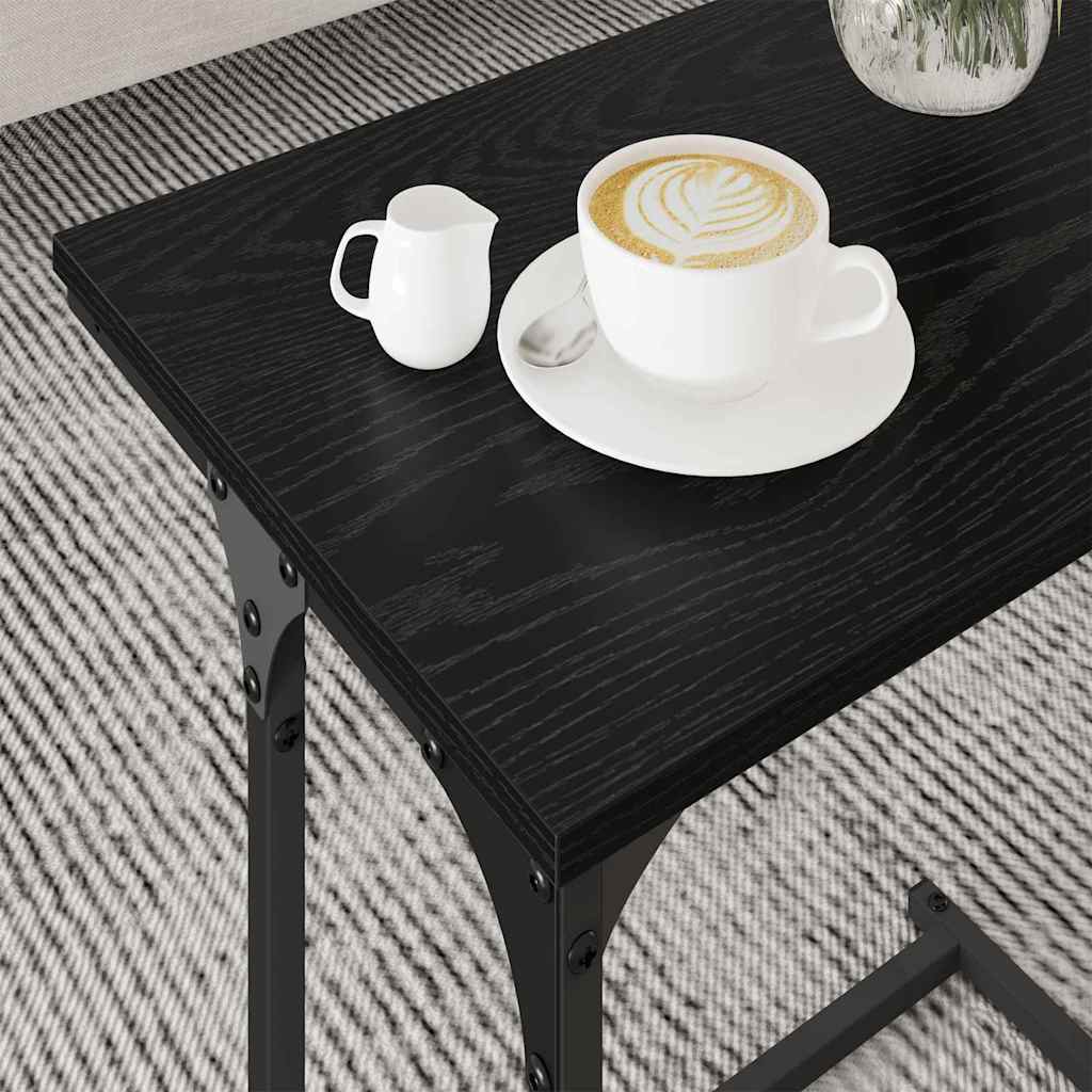 Mesa de café empilhável 3 unid. carvalho preto