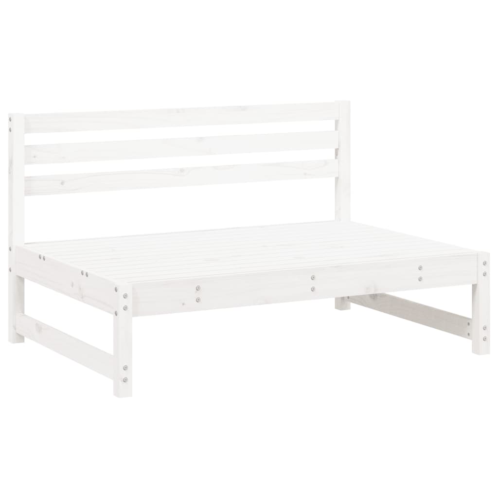 4 Pcs conjunto lounge de jardim madeira de pinho maciça branco