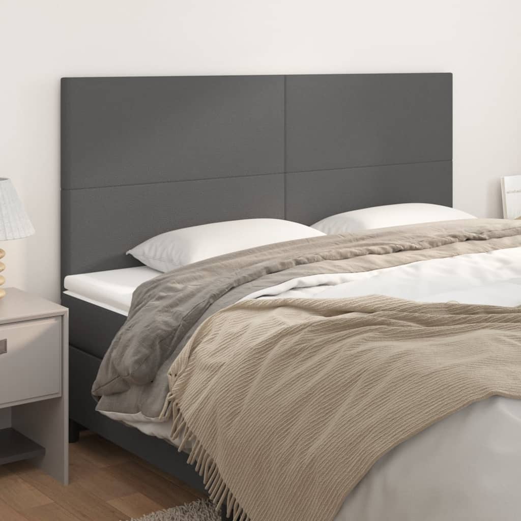 Cabeceira cinza 160x5x118/128 cm couro sintético