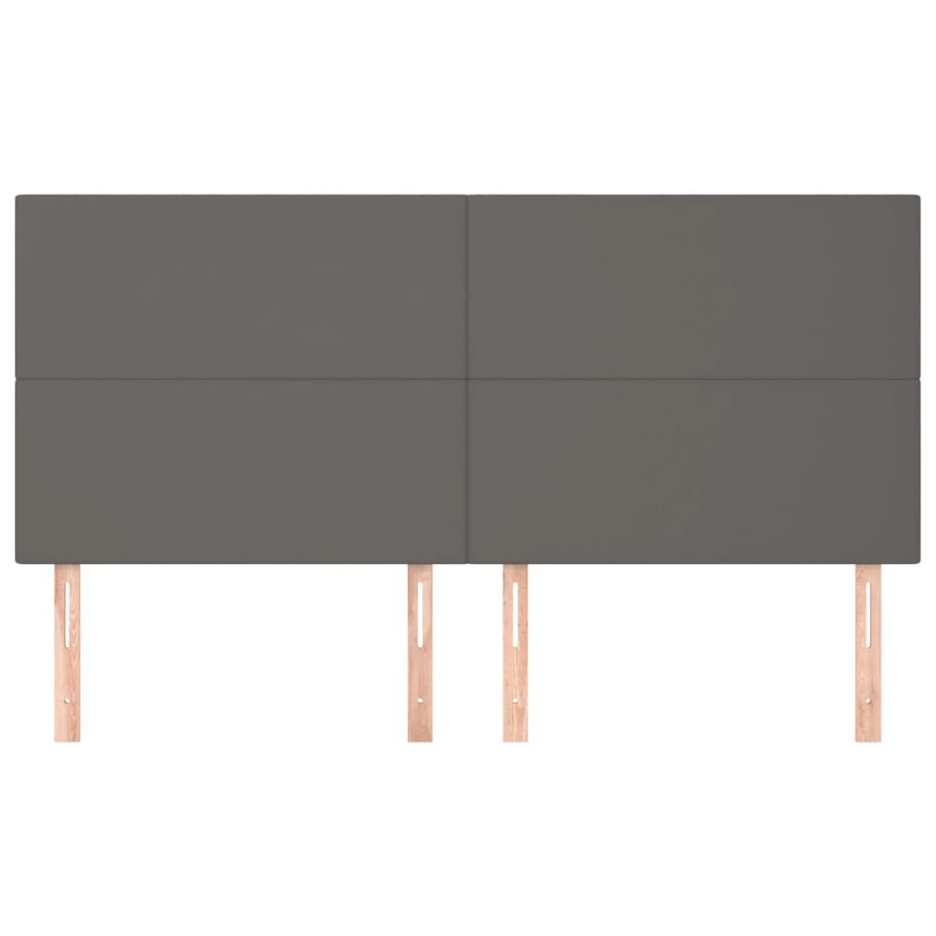 Cabeceira cinza 160x5x118/128 cm couro sintético