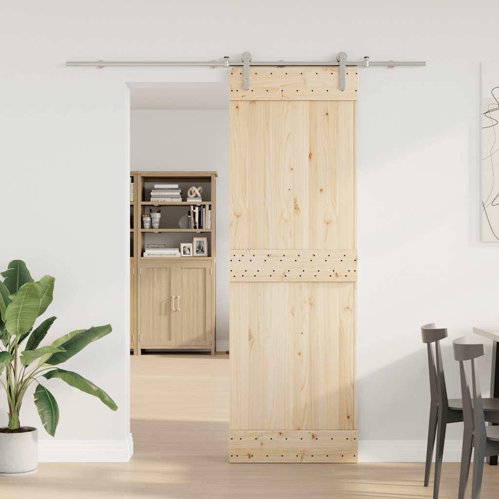 Kit ferragens p/ porta deslizante 183cm aço inoxidável prateado