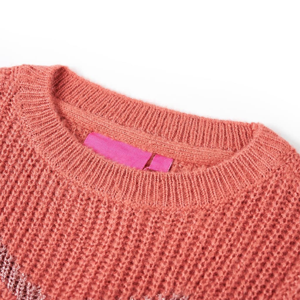 Camisola de malha para criança rosa-médio 128